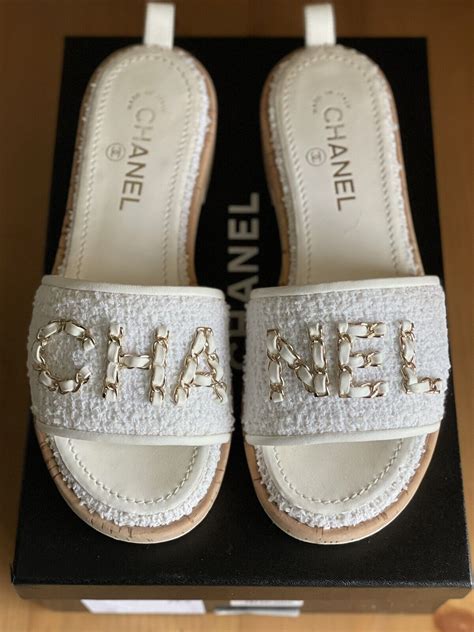 chanel fur slides price|authentic Chanel sandals.